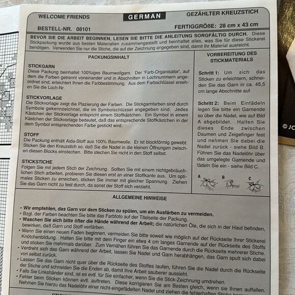 Counted Cross Stitch Kit Welcome Friends Bow Door Vintage Craft DIY - Picture 7 of 8